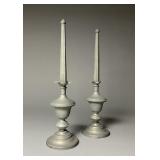 Pair Decorative Zinc Finished Metal Finials