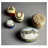 5 Halcyon Enamel Boxes London 17 C Textile