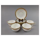 Cauldon Gold Tone Trimmed Cups & Saucers