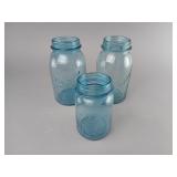 Vintage Ball Blue Glass Canning Jars