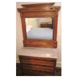 Marble-Top Dresser with Mirror