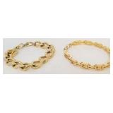 2 Gold tone bracelets