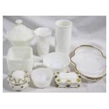 Lot of Assorted Milk Glass Items