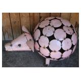 Metal Ball Pig Garden Decor - 17" x 29" x 18"