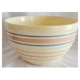 Vintage Stoneware Mixing Bowl w/ Pink & Blue