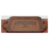 Decorated Metal Serving Tray - 5" x 16"