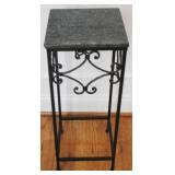 Marble-Top Plant Stand - 11" x 11" x 28.5"