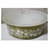 Vintage Crazy Daisy Pyrex Dish w/ Lid - 12" round