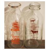 2 Milk Bottles - 9" tall