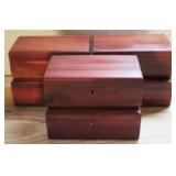 6 Cedar Jewelry Boxes - 9" x 5" x 3.5" each