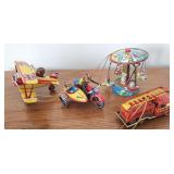 4 Tin Toy Ornaments