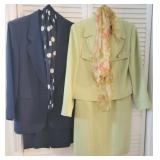 2 Ladies Suits w/ skirts & scarves