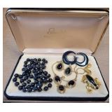 Black Costume Jewelry in Box