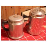 2 pc Vintage Coffee Pots - 10" & 8" Tall