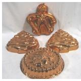 4 pc Copper / Metal Cake Molds