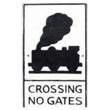 Cast Iron Train Crossing Sign 11.5x7