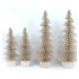 4 Decorative Christmas Trees 14.5"