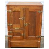 Oak 3 Door Vintage Icebox