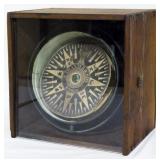 Ship Compass, Wooden Case 10x10x8