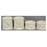 4 Lenox Pierced Votive Candleholders 3"