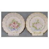 2 Cambridge Hand Painted Shell Trays 5"