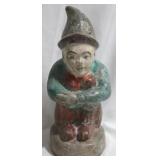 Hand Painted Sitting Gnome Boy - 13"