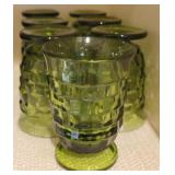 Vintage Indiana Green Juice Glasses