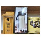 Assorted Items - Charles Chips/Air Pot/Bird House