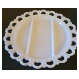 Vintage "Old Colony" Divided Milk Glass Platter