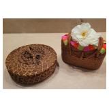 Small Woven Handbag & Lidded Basket