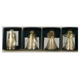 4 Gold Plated Angels Ornaments