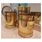 Group Brass Pots & Bathroom Mirror