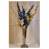 Tall 21" Vase with Flowers, 38" overall