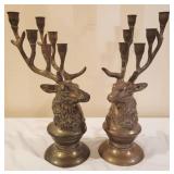 Pair Andrea by Sadek Stag 15" Candleholders