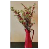 Vietri 16" Pitcher w/ faux berries & greens