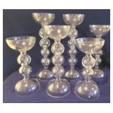 6 Bubble Glass Candle Lusters, 18" tallest