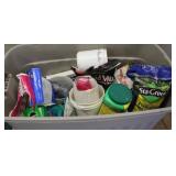 Lot of Garden Supplies in Plastic Tote