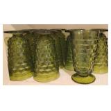 Vintage Indiana Green Glass Ice Tea Goblets