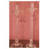 Tall Pair Crystal Candleholders 19"