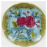 Majolica Plate w/ Roses 10"