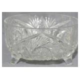 Cut Crystal Footed Bowl 4.5x8"