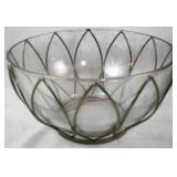 Metal/Glass Fruit Bowl 10x5.5