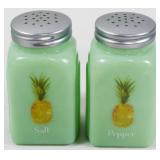 Jadeite Pineapple Salt and Pepper Shakers 4"