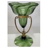 Art Glass 2 Part Epergne 11" Tall