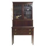 Hepplewhite Inlaid Tambour Bookcase Secretary