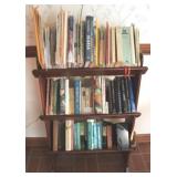 Wood Bookshelf w / Assorted Books 37" x 26" x 11"