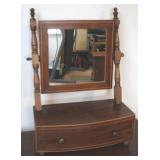 One Drawer Inlaid Shaving Mirror