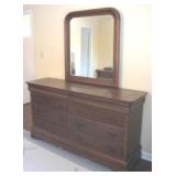 Bassett Dresser w / Mirror - 74" x 68" x 20"