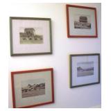 Lot of Framed Art - 12 x 11, 4 frames