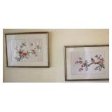 2 Framed Silk Artwork - 18 x 24